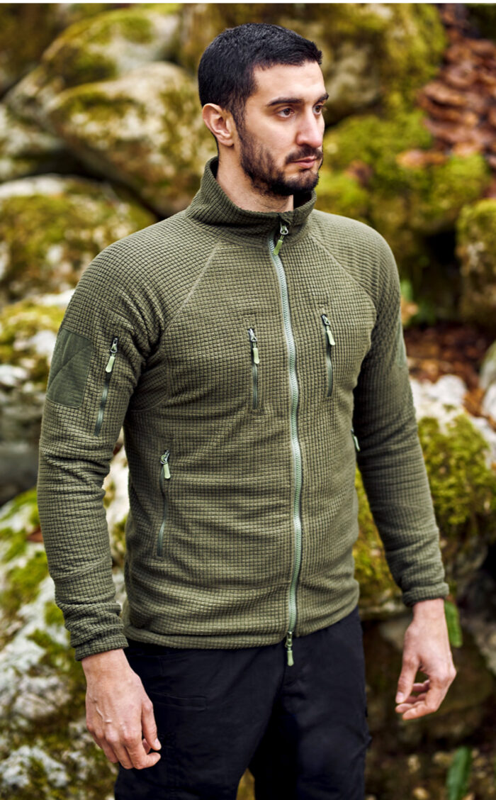 Eagle Tactical Fleece Jacket Full Zip OD GREEN - Image 6