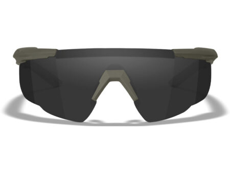 WILEY X „Saber Advanced 3“ lęšiai (dūminės pilkos + skaidrios + šviesiai rūdžių spalvos) su tamsiai žaliu rėmeliu